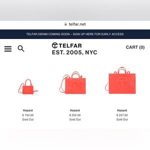 NWT- Telfar Medium Shopping Bag in Hazard